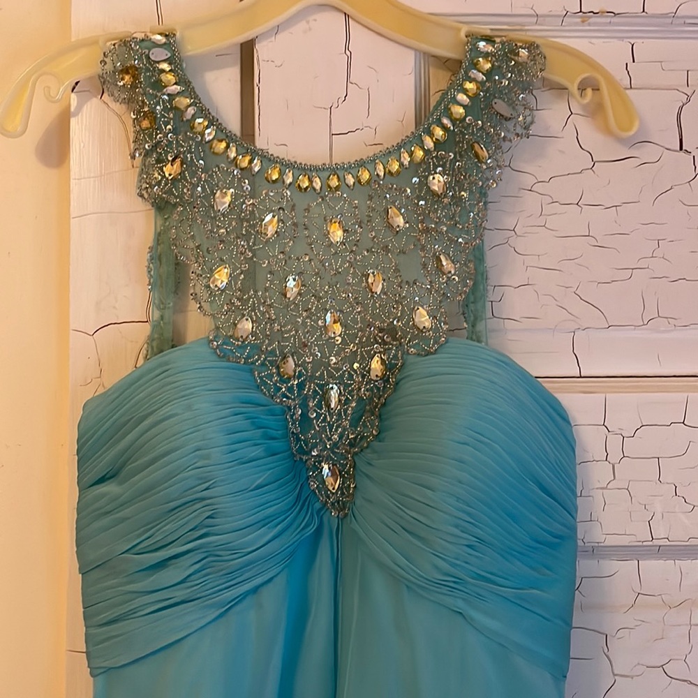 Baby blue prom dress